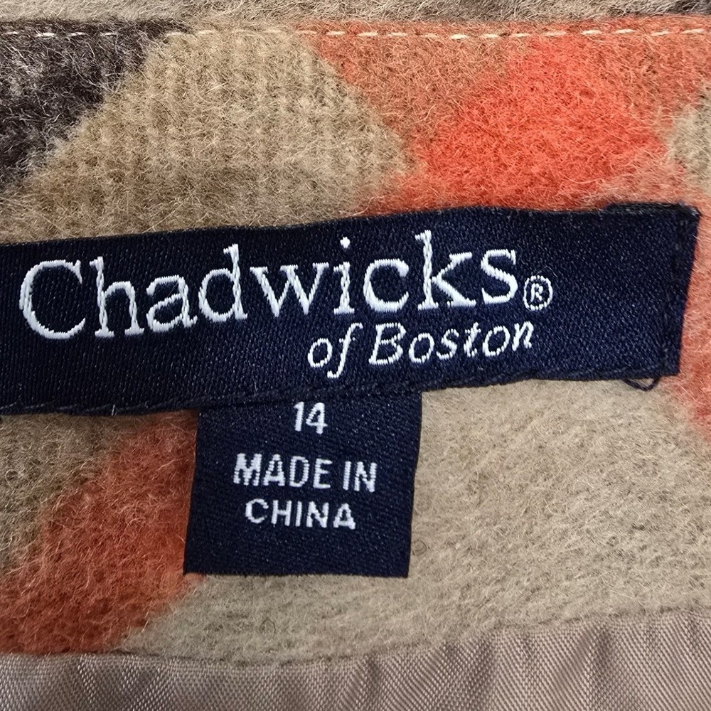 Chadwicks of Boston‎ Plaid Wool Skirt Size 14 Classic Preppy Cozy Fall Vintage - Picture 3 of 8